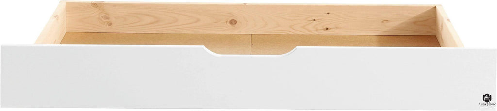 Cajón para cama de madera de pino blanco Auz, 130 cm de longitud  =