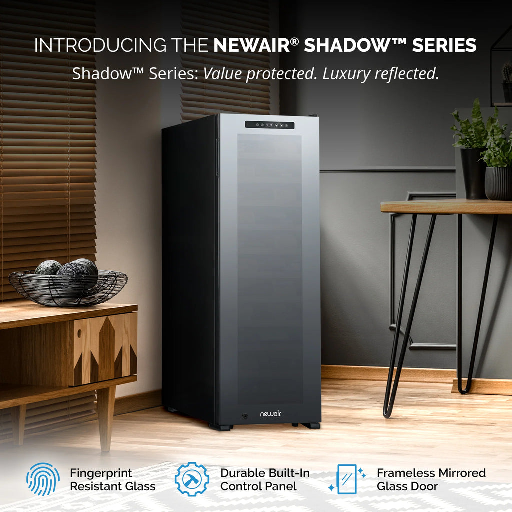 2025 Newair® Refrigerador de Vinos Independiente Negro – 62 Botellas – 16,9"