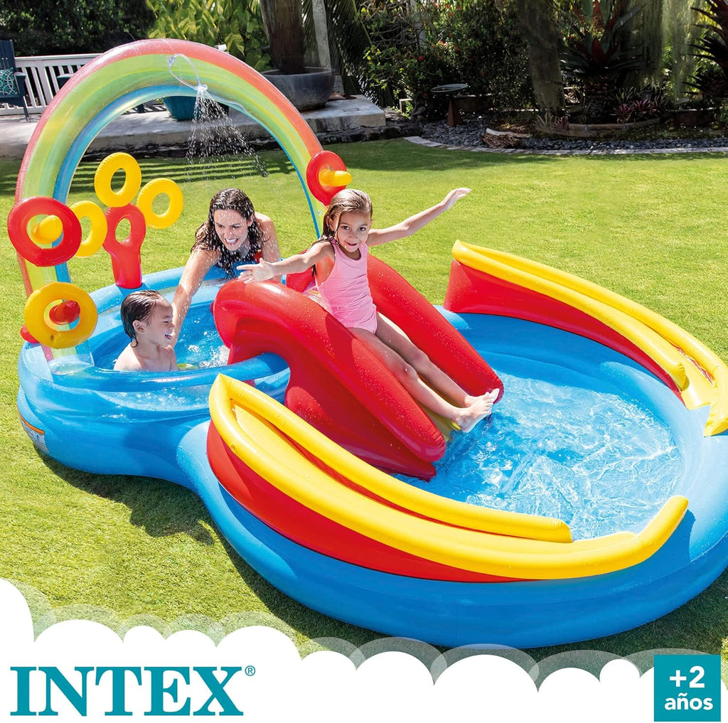 Intex Área de Juego Inflable Jungle Adventure – Piscina con Tobogán y Juegos de Agua para Niños