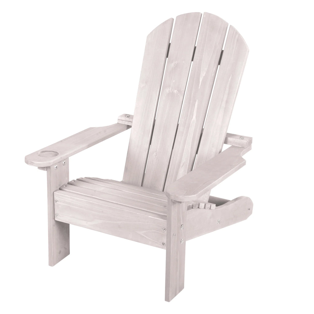 Silla infantil de exterior "Silla de playa" - Silla de madera certificada FSC - Acabado en gris grabado