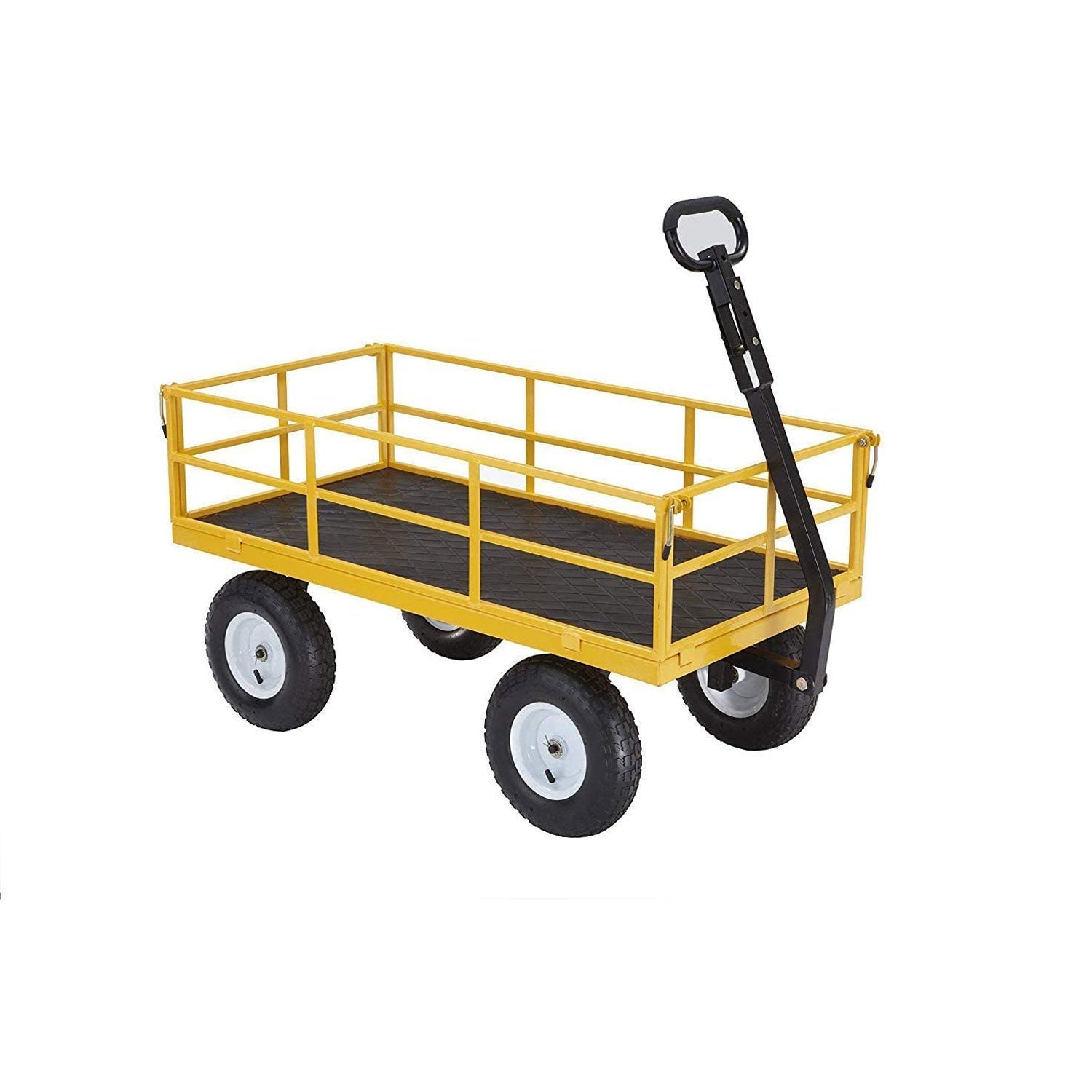 Carretilla utilitaria de acero Gorilla Carts con capacidad de 1200 libras y paneles laterales desmontables