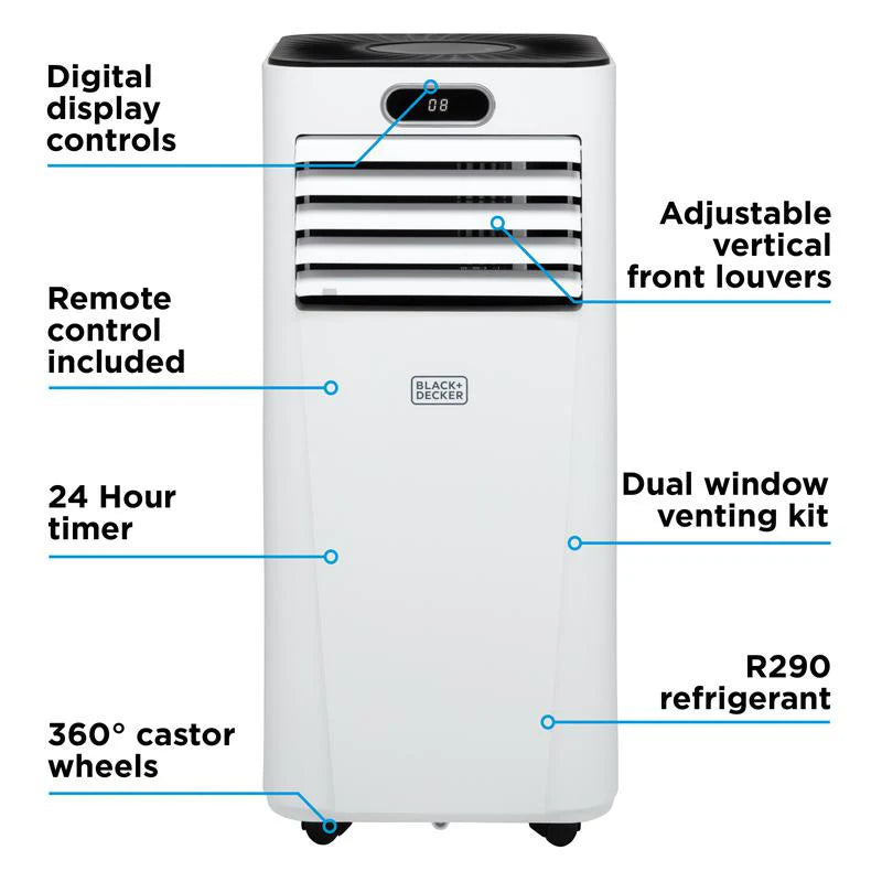 2025 Aire Acondicionado Móvil Inteligente Black+Decker BXAC40024GB 7000 BTU