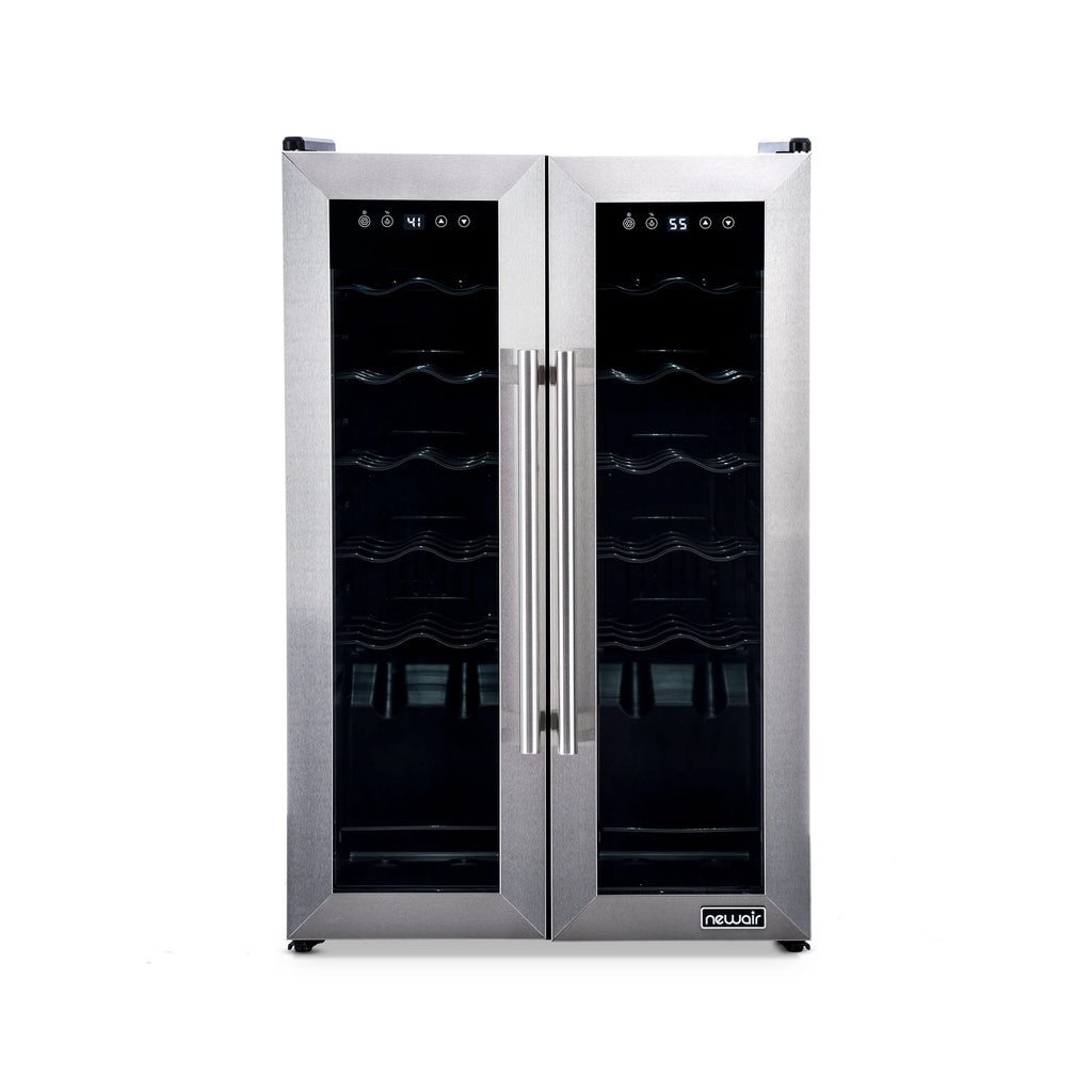 2025 Refrigerador de Vinos Independiente Newair® de Acero Inoxidable – 24 Botellas – 20" con Doble Zona