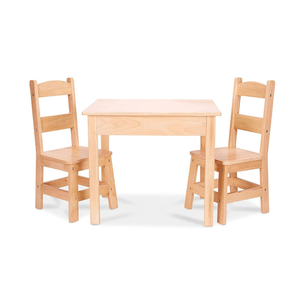 Melissa & Doug Mesa de Madera y 2 Sillas, Rubio