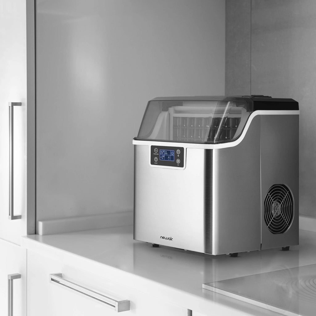 2025 Máquina de hielo de mostrador Newair® – Hielo transparente, 20 kg/día – Acero inoxidable
