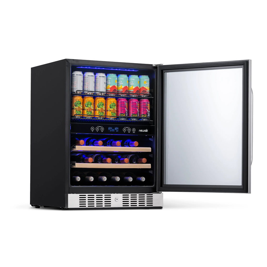 2025 Newair® Refrigerador Empotrable de Doble Zona para 70 Latas y 20 Botellas - 24"