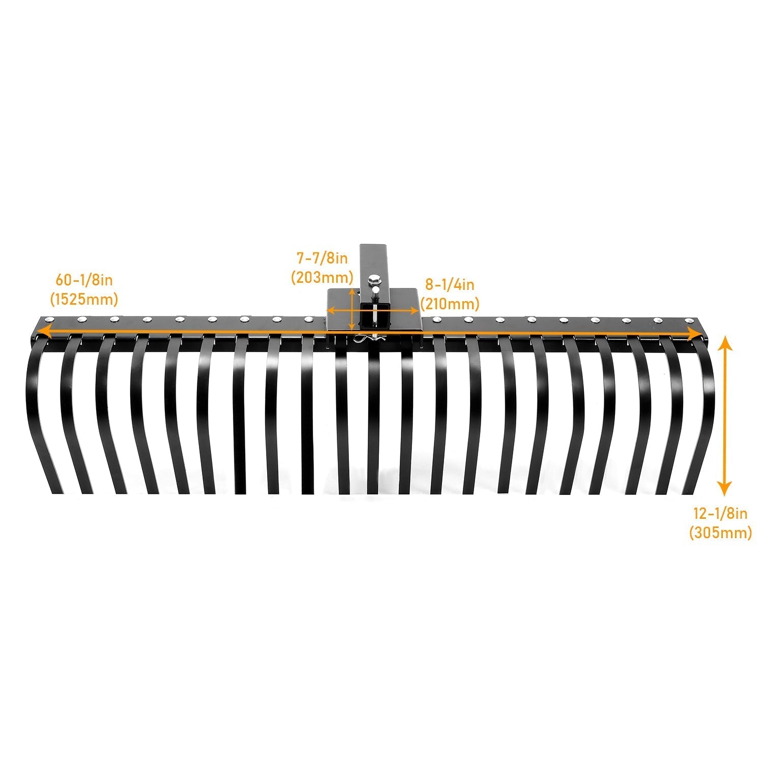 Rastrillo Paisajístico Kojem de 60 Pulgadas para ATV, UTV, SxS, Limpieza de Jardín, Patio y Playa con Barra de Herramienta de 48" o 60" y Sistema de Enganche de 3 Puntos