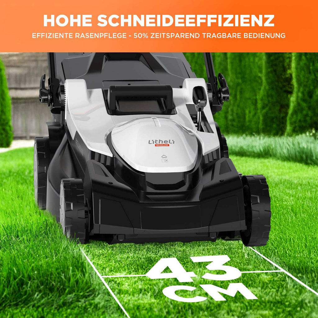 2025 Cortacésped inalámbrico U20 43 cm brushless | Incluye 2 × 4,0 Ah y 2 × 4,0 Ah SE baterías | Corte fácil hasta 1000 m²