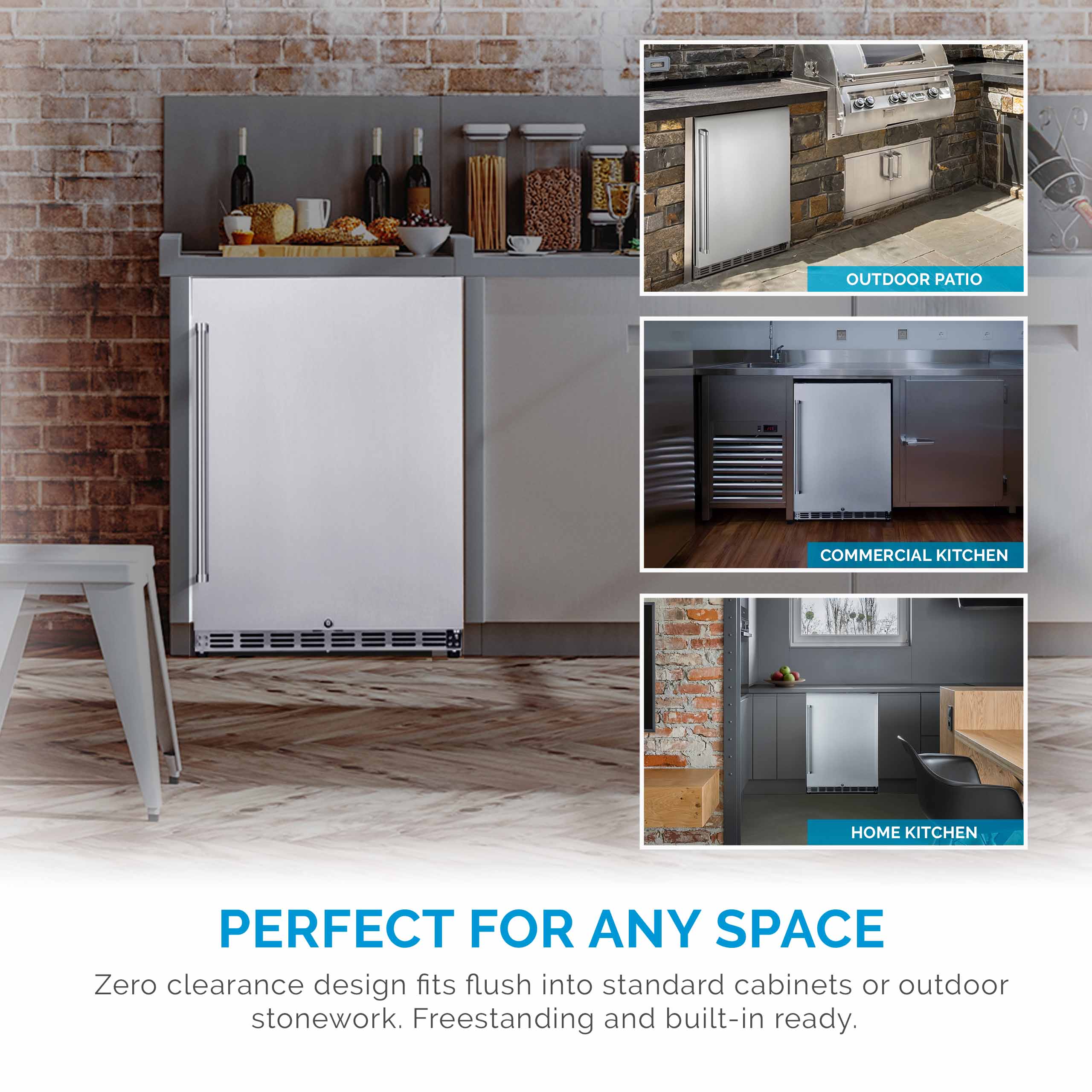 2025 Newair® Refrigerador Comercial Empotrable de 24" – 5,3 pies cúbicos – Acero Inoxidable – 23,6"