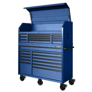 2025 Husky Caja de Herramientas Combinada con Ruedas de 23 Cajones – 56 plg (An) x 22 plg (Pr) en Azul Mate