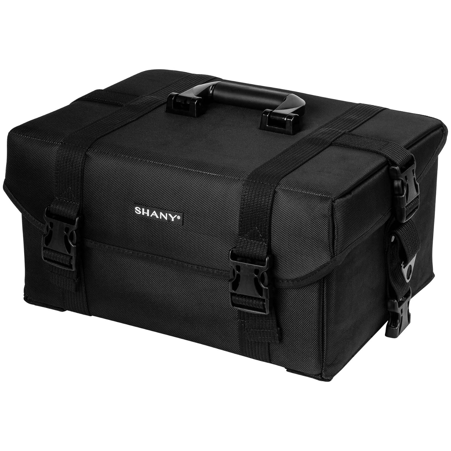 Maletín Cosmético de Vinilo Negro Azabache con Ruedas – Bolso de Viaje para Maquillaje