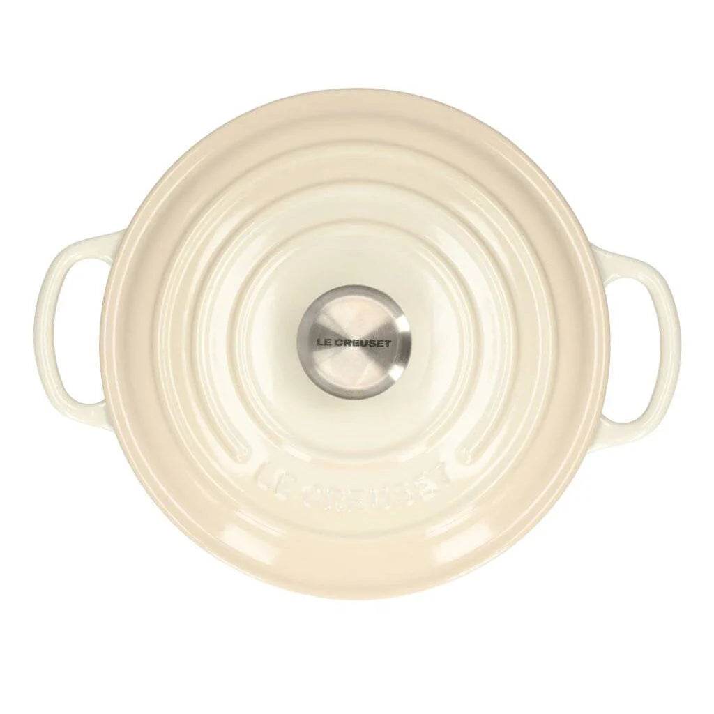 2025 Le Creuset - Sartén para asar / brasear Signature redonda Meringue 20 cm 2,4 l