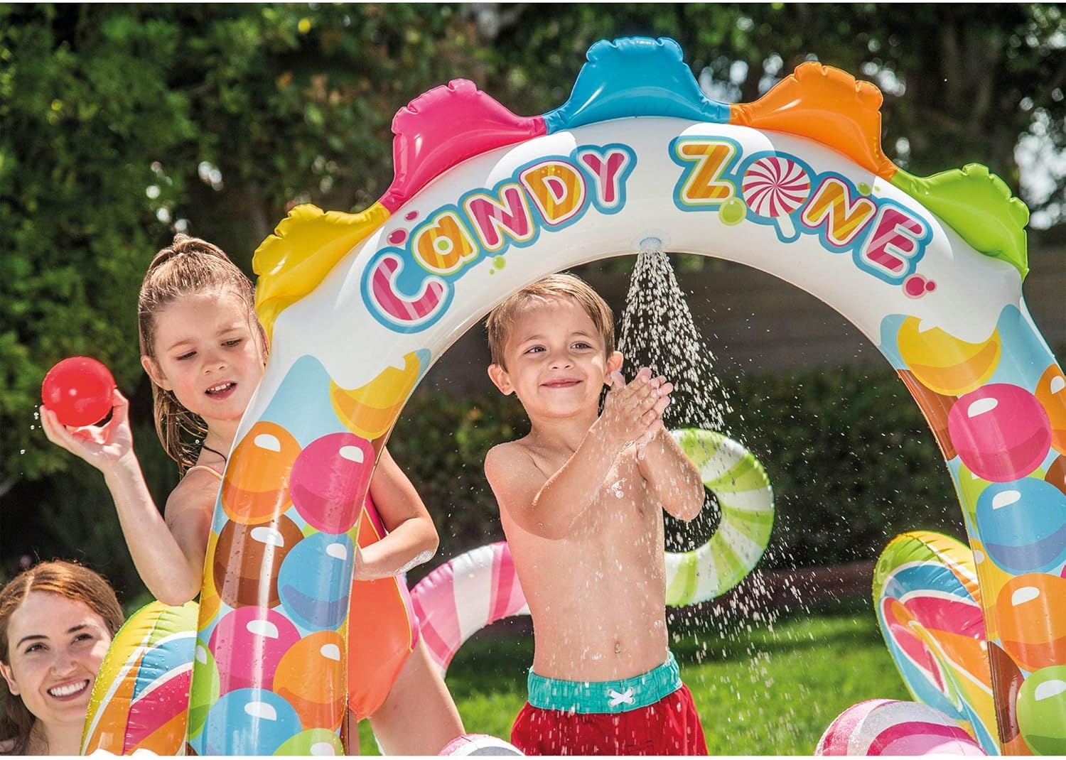 Intex Área de Juego Inflable Jungle Adventure – Piscina con Tobogán y Juegos de Agua para Niños