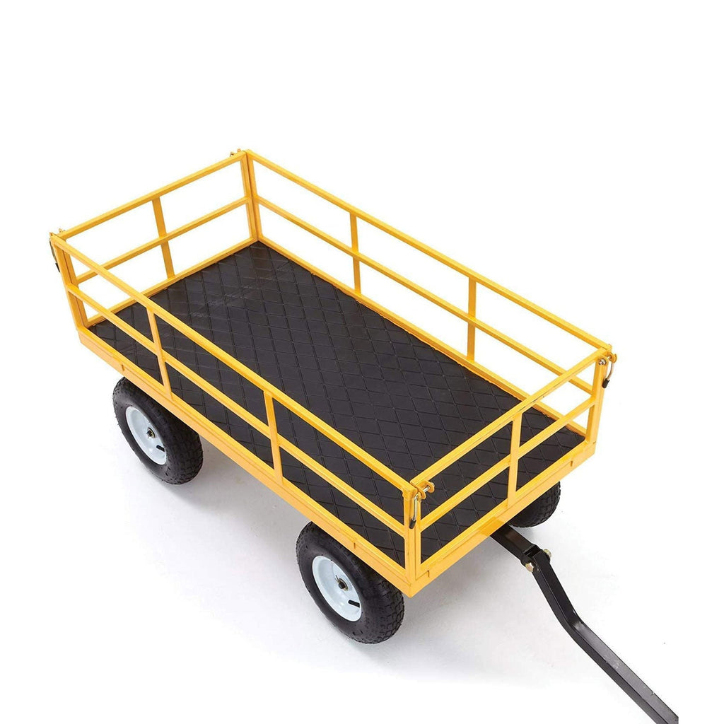 Carretilla utilitaria de acero Gorilla Carts con capacidad de 1200 libras y paneles laterales desmontables