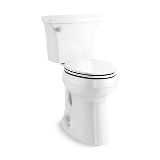 Inodoro KOHLER Extra Alto Highline Arc de Dos Piezas con Descarga Simple 1,28 GPF, Alargado, Blanco (Asiento Incluido)