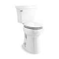 Inodoro KOHLER Extra Alto Highline Arc de Dos Piezas con Descarga Simple 1,28 GPF, Alargado, Blanco (Asiento Incluido)