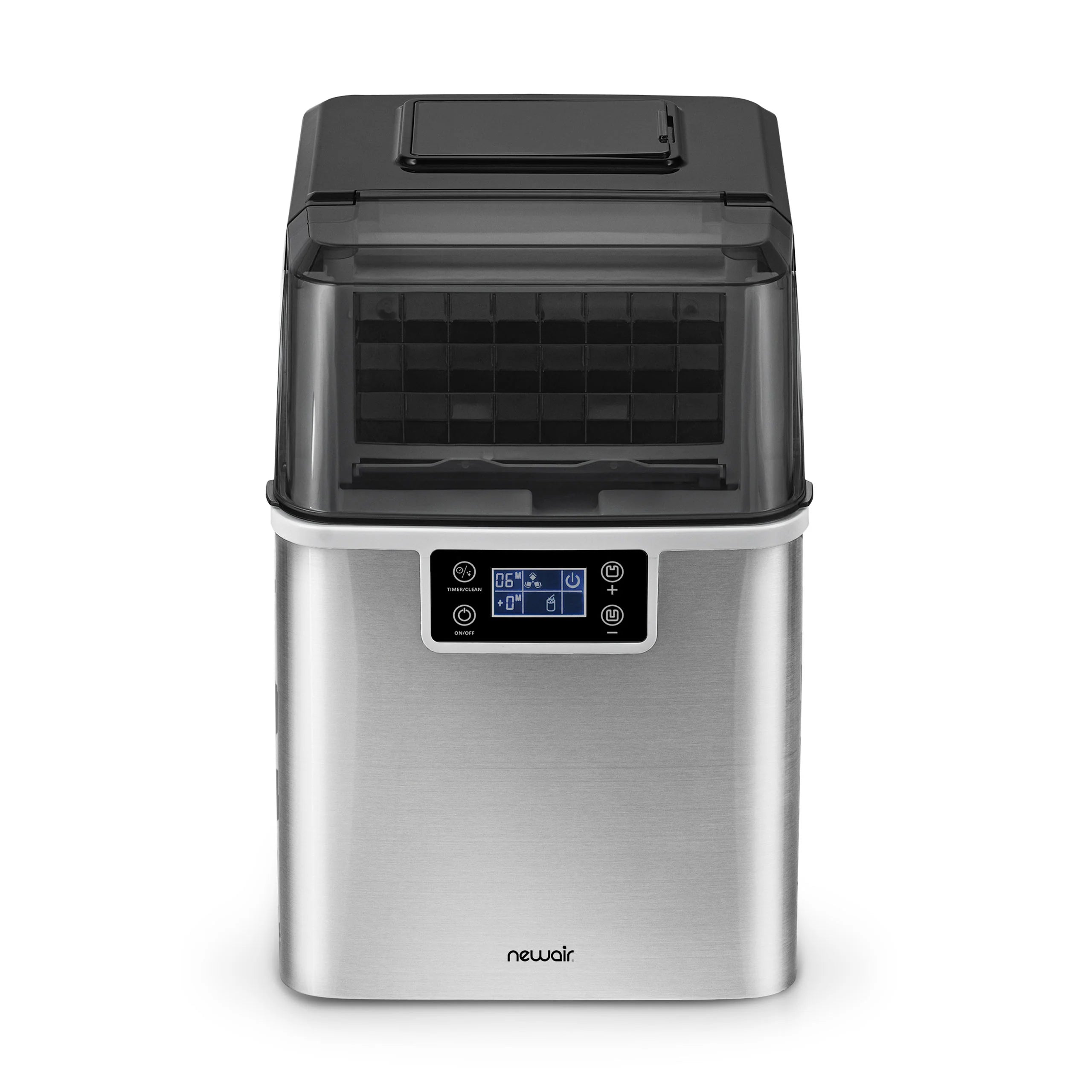 2025 Máquina de hielo de mostrador Newair® – Hielo transparente, 20 kg/día – Acero inoxidable