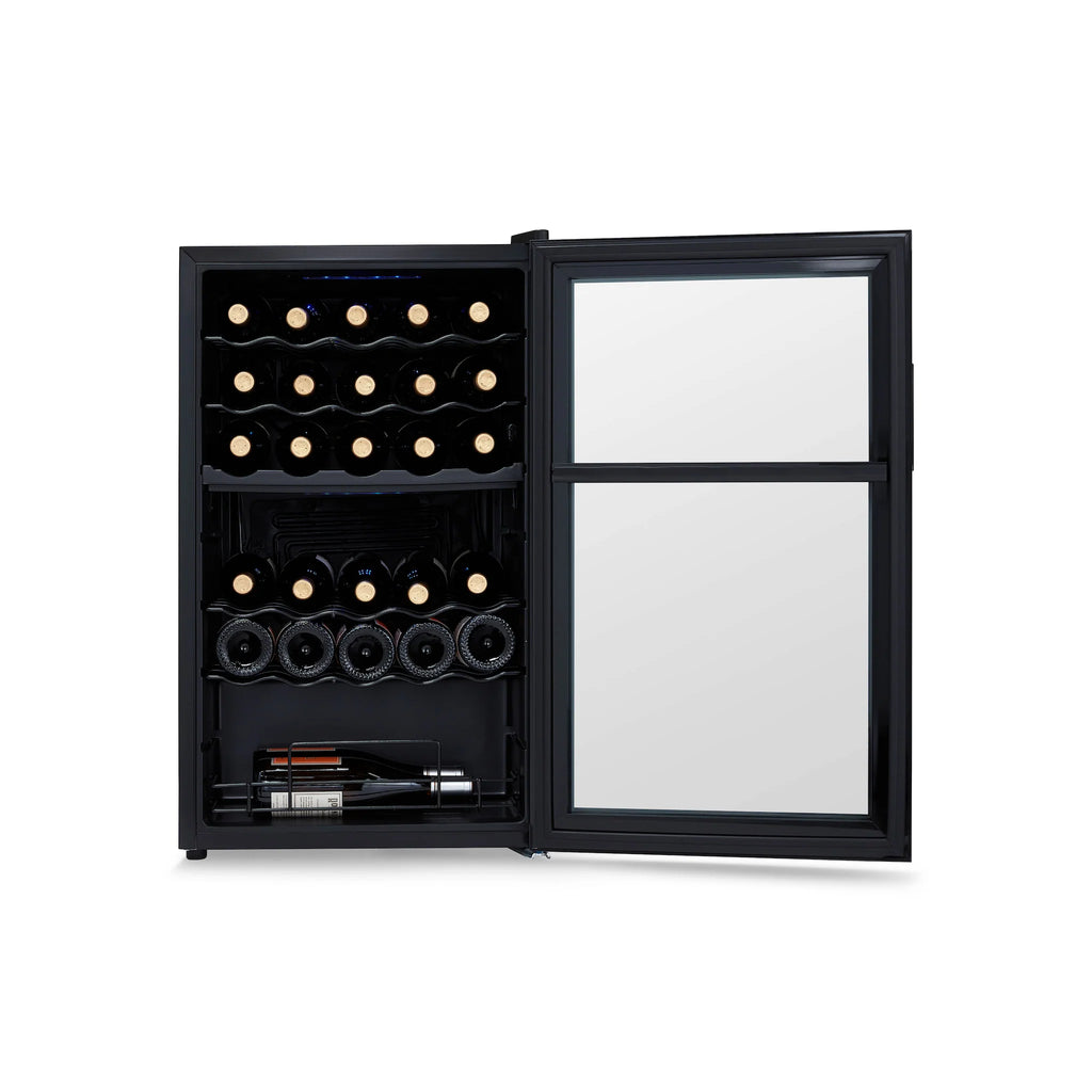 2025 Refrigerador de Vinos Independiente Newair® Negro – 33 Botellas, Doble Zona – 19,5"