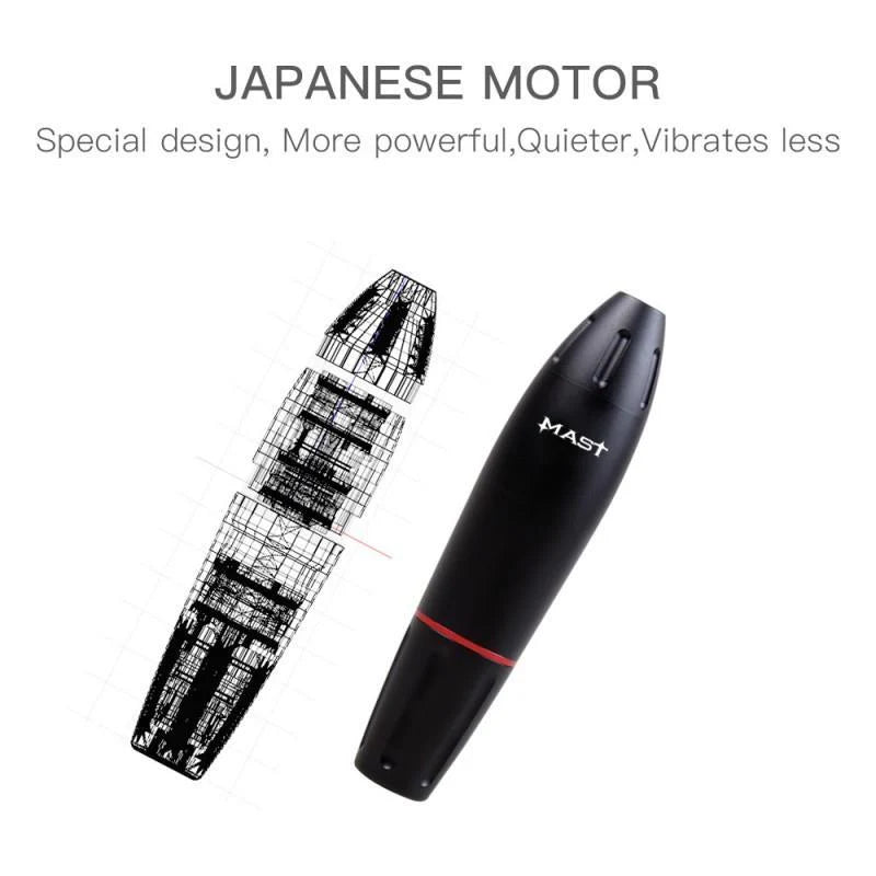 Kit de Máquina de Tatuaje Rotativa Mast Pen con Fuente de Alimentación Airfoil para Tatuajes