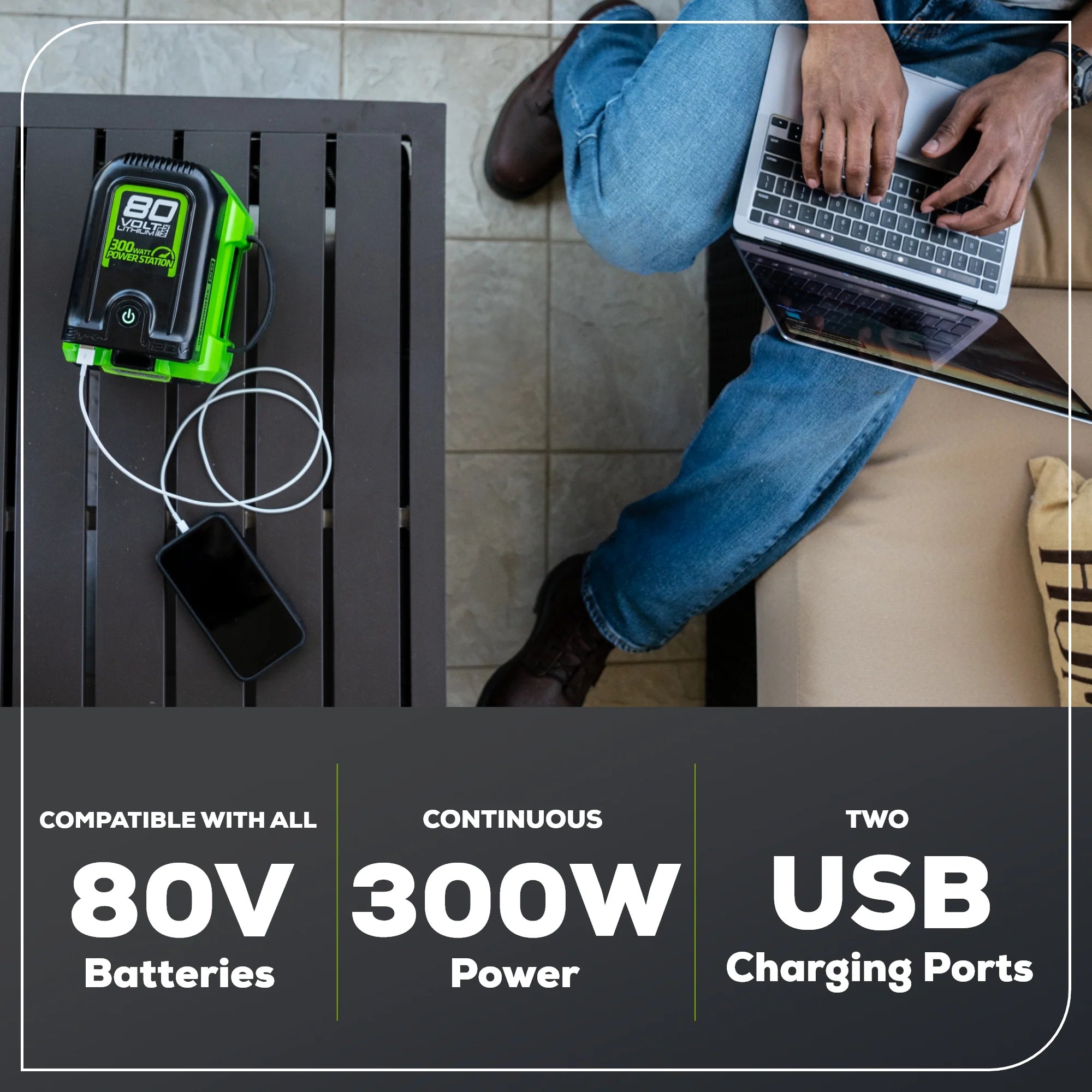 2025 Inversor de energía inalámbrico 80V 300W (solo herramienta)