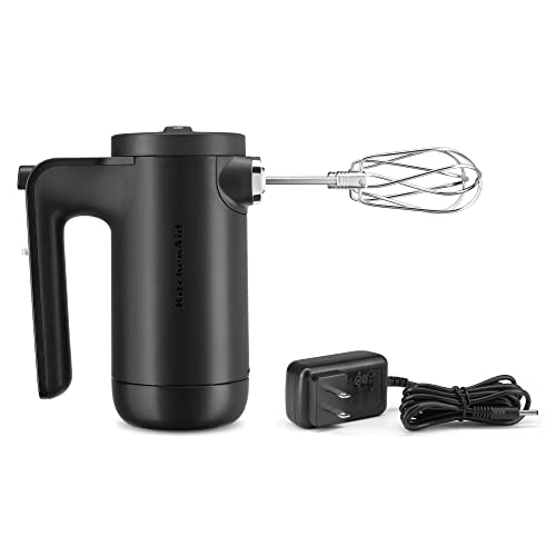 2025 Batidora de Mano Inalámbrica KitchenAid de 7 Velocidades – Modelo KHMB732, Negro Mate