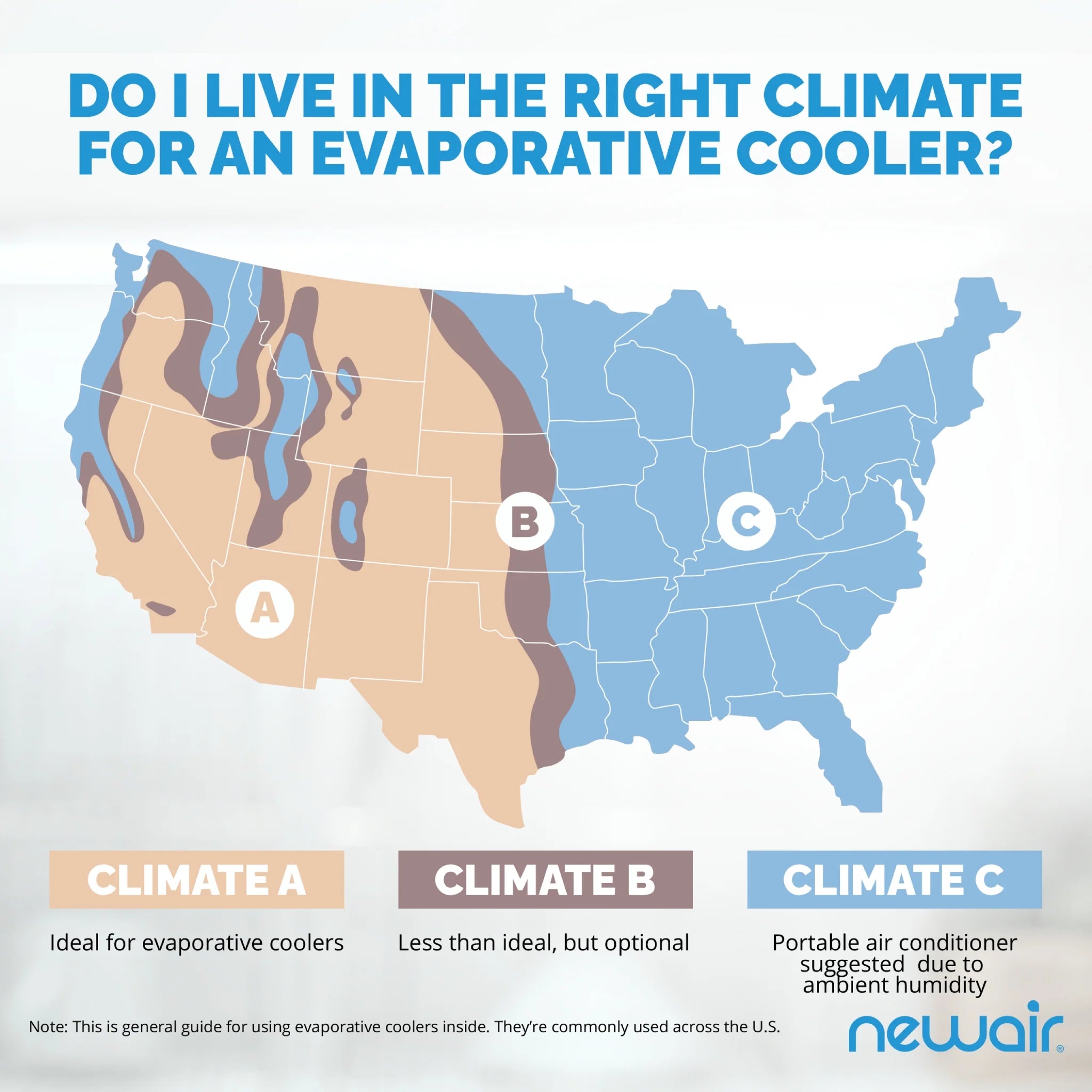 2025 Newair® Enfriador de Aire Evaporativo y Ventilador Portátil 470 CFM con Placa de Enfriamiento tipo Panal – Plateado