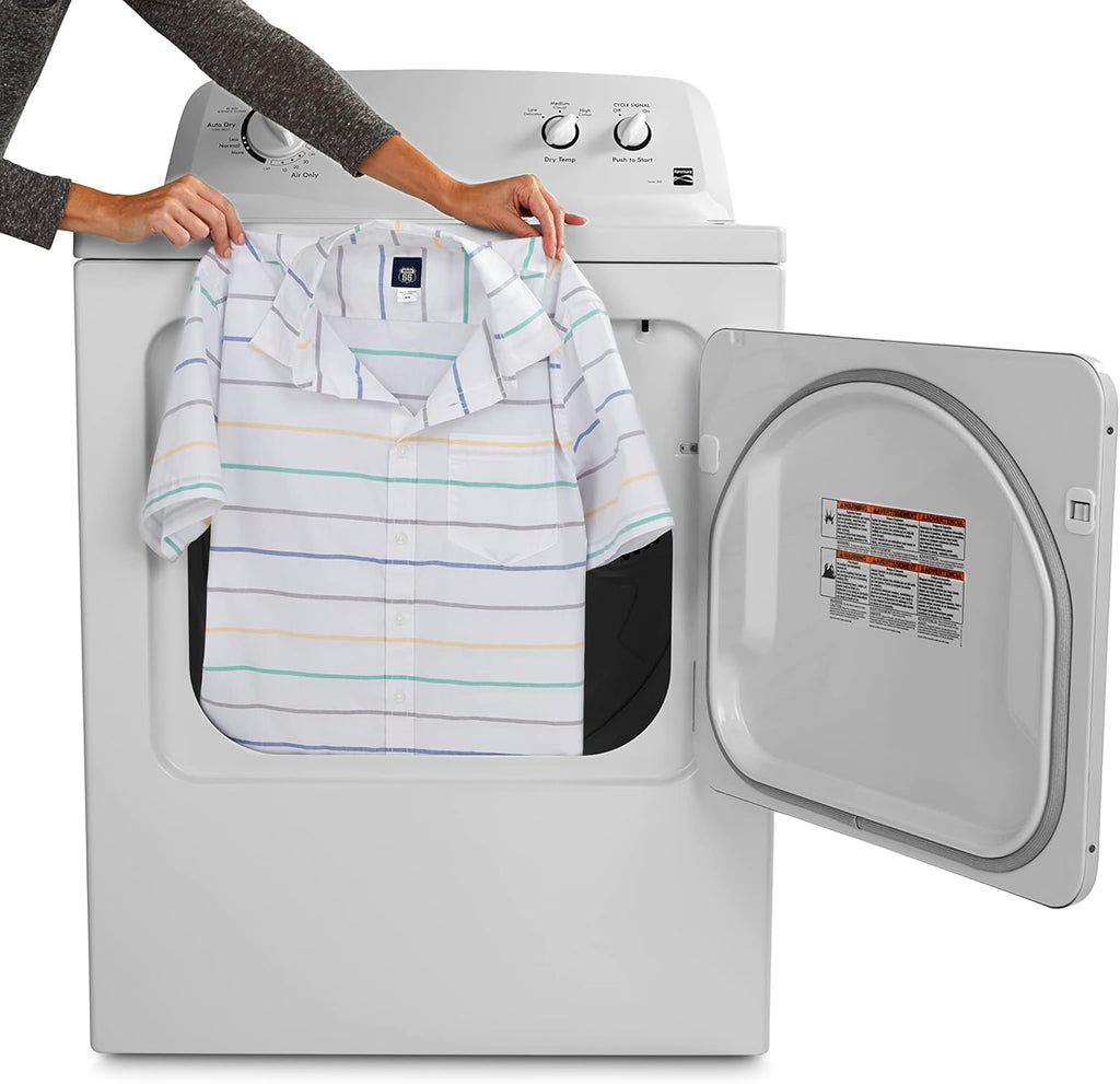 Kenmore Secadora Eléctrica de Carga Frontal de 29" con Protección contra Arrugas y Capacidad Total de 7.0 pies Cúbicos, Color Blanco