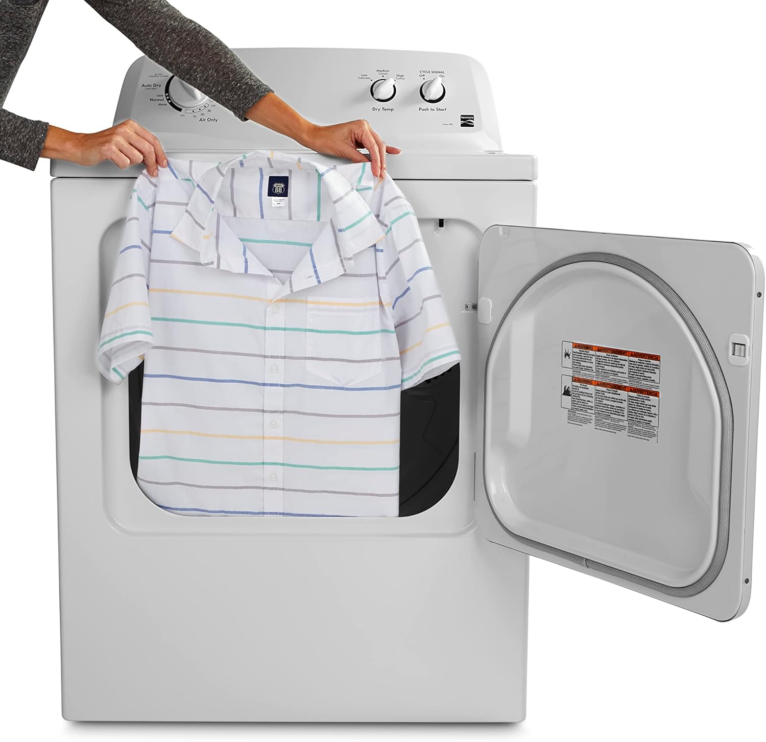 Kenmore Secadora Eléctrica de Carga Frontal de 29" con Protección contra Arrugas y Capacidad Total de 7.0 pies Cúbicos, Color Blanco