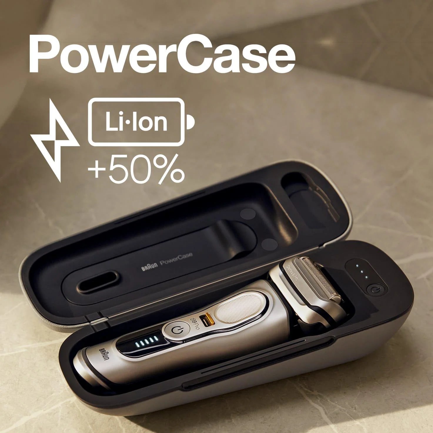 2025 Afeitadora Braun Series 9 Pro+ 9477cc – Afeitado en seco y húmedo con SmartCare Center 5 en 1 y PowerCase, plateado