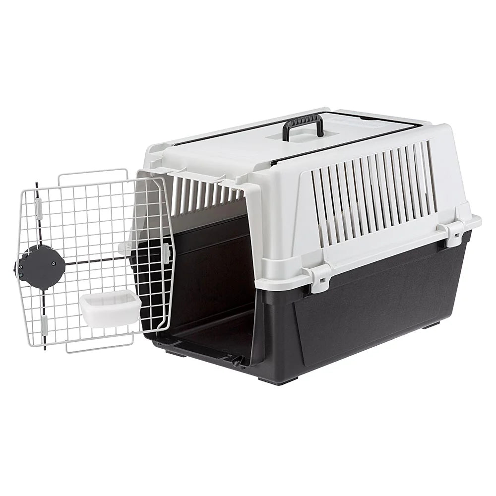 2025 Atlas 40 – Transportín para perro de tamaño mediano, seguro, ventilado y conforme a la normativa IATA. Con asa práctica, comedero y accesorios opcionales