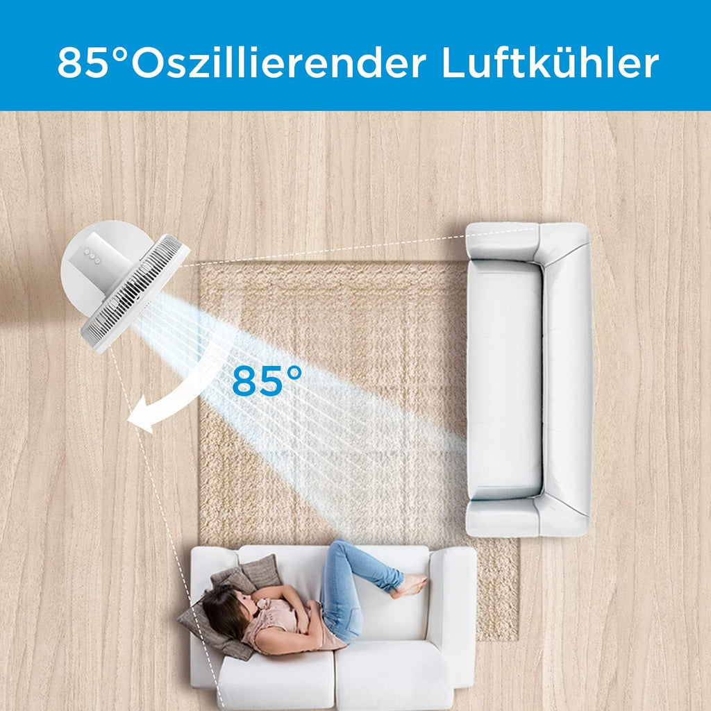 Ventilador de Pie MIDEA 12 Velocidades con Control Remoto – Ventilador Silencioso con Oscilación de 120º + 135º – Ventilador con Temporizador, Filtro y Doble Aspa – Flujo de Aire hasta 24 metros