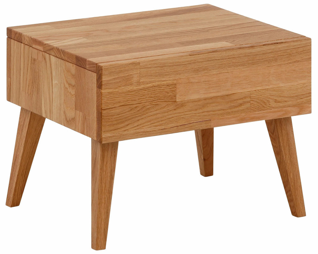 Mesita de noche Natali de madera de roble 35x35 cm