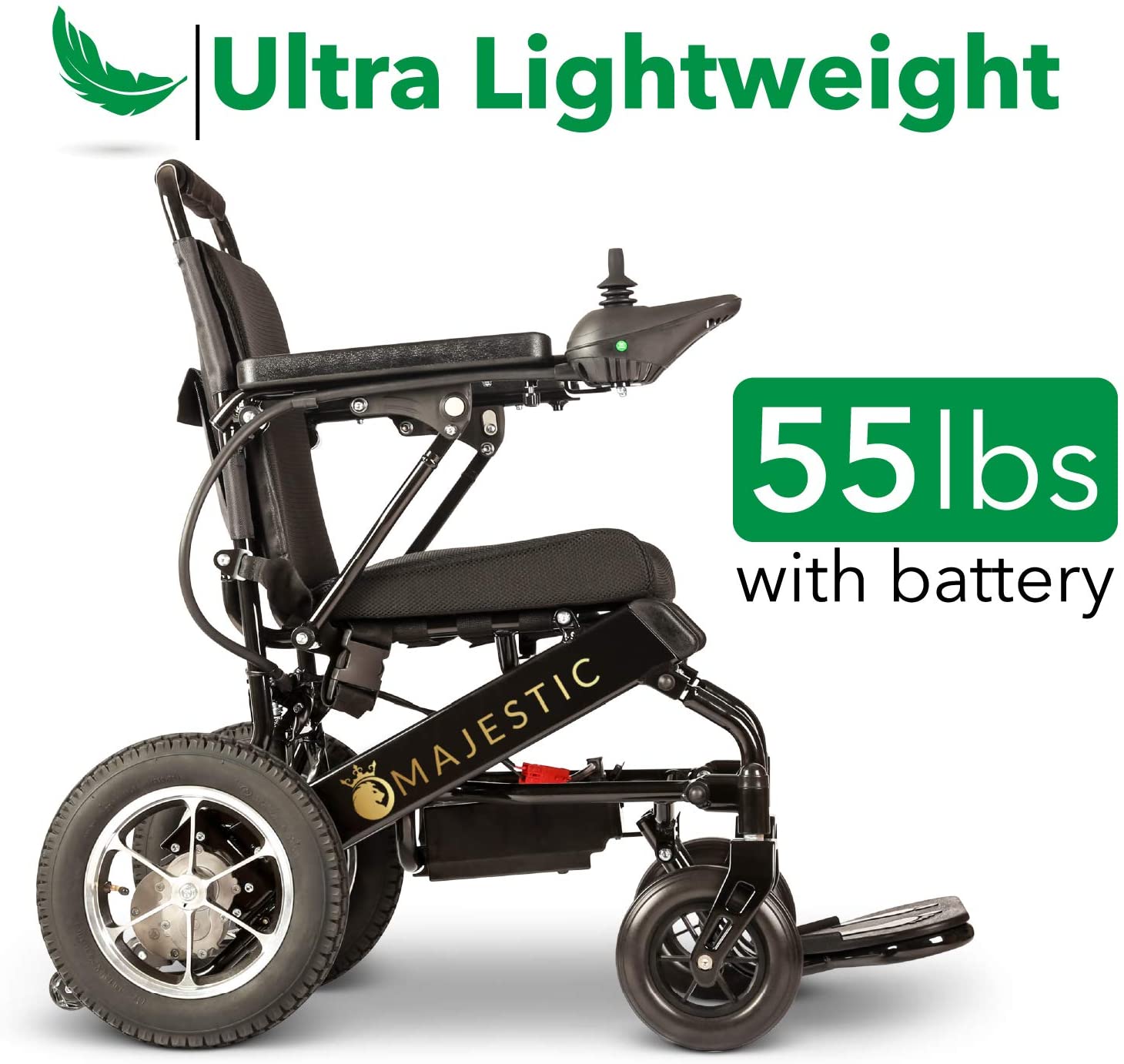 2025 Nueva Silla de Ruedas Eléctrica Plegable Ultra Ligera, Silla de Ruedas Eléctrica, Aprobada por la FDA y Permitida para Viajes Aéreos, Resistente, Motorizada, Portátil, Power (Ancho de Asiento de 17.5")
