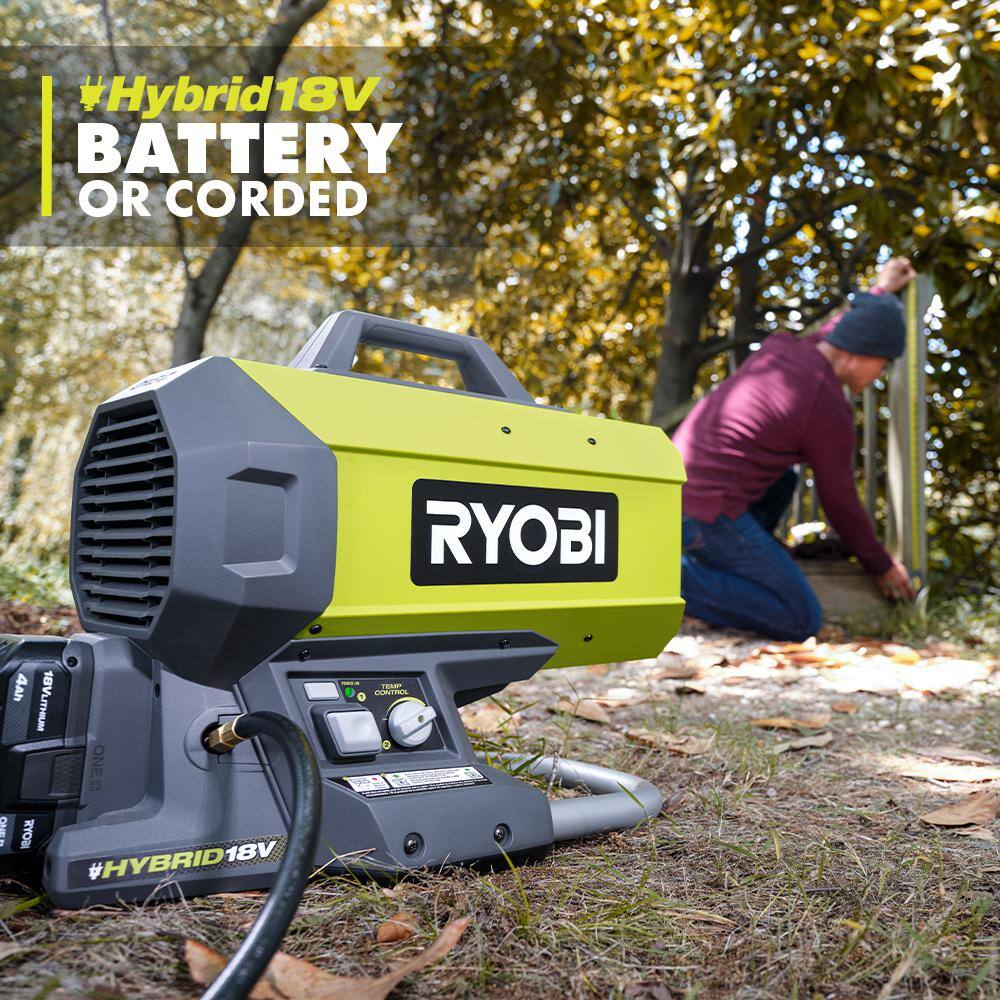2025 Calefactor híbrido a gas propano RYOBI ONE+ 18V sin cable (solo herramienta)