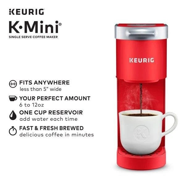 Cafetera Keurig K-Mini, para una taza, color Rojo Amapola