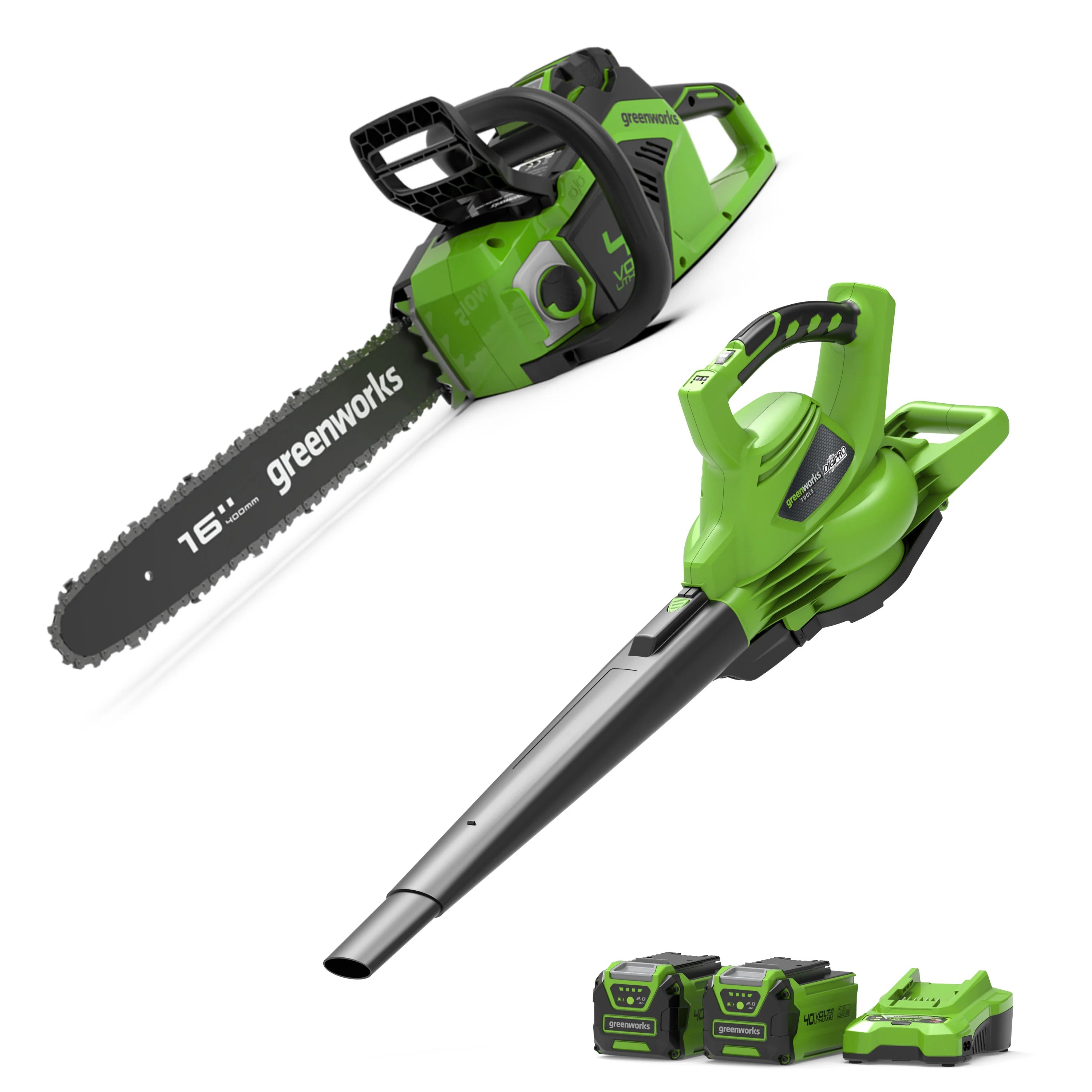 2025 Ensemble Combo 40V – TroConjunto Combo 40V – Motosierra de 40 cm + Soplador/Aspirador de hojas 186 km/hnçonneuse 40 cm + Souffleur/Aspirateur de feuilles 186 km/h