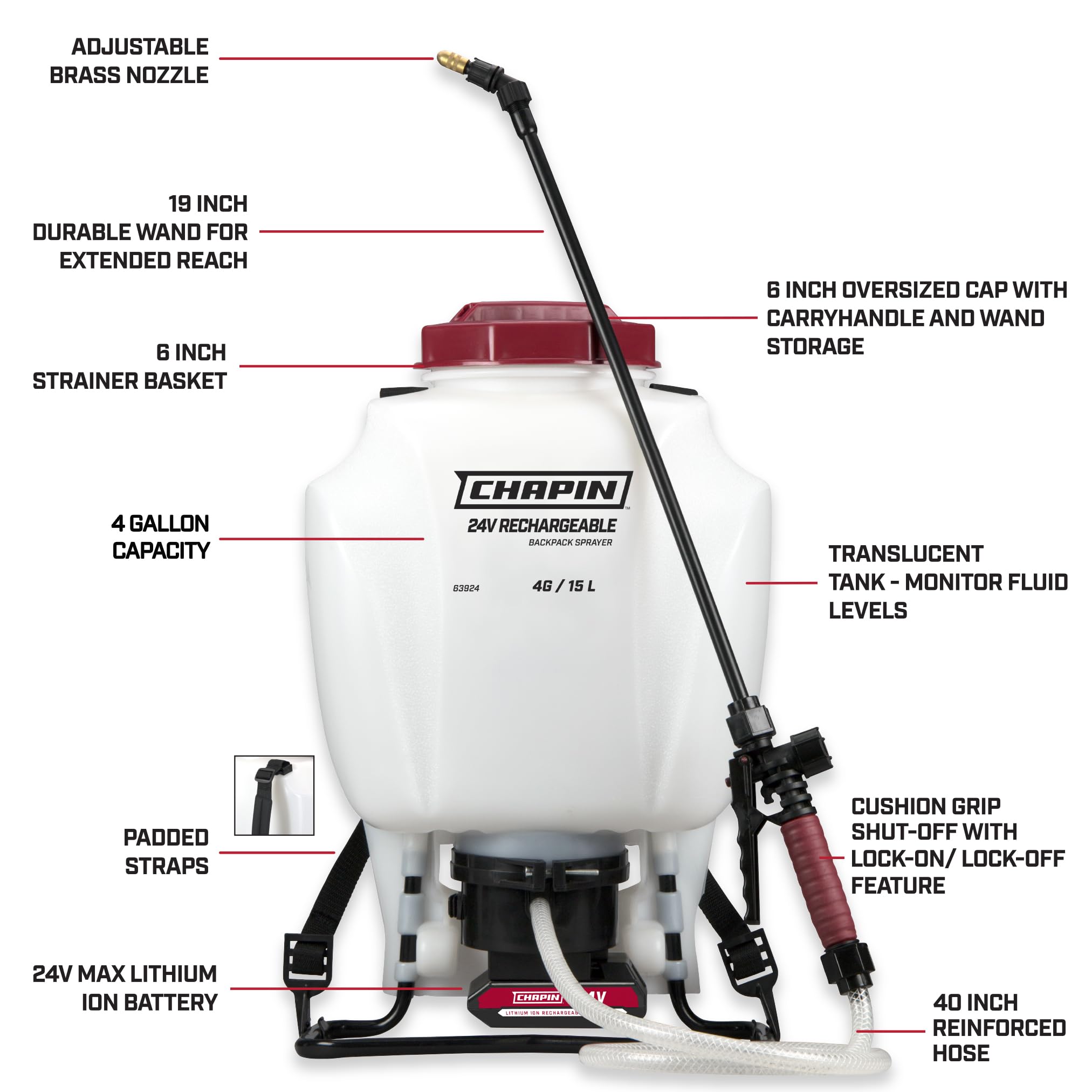 2025 Chapin 63924 Pulverizador para Fertilizantes, Herbicidas y Pesticidas