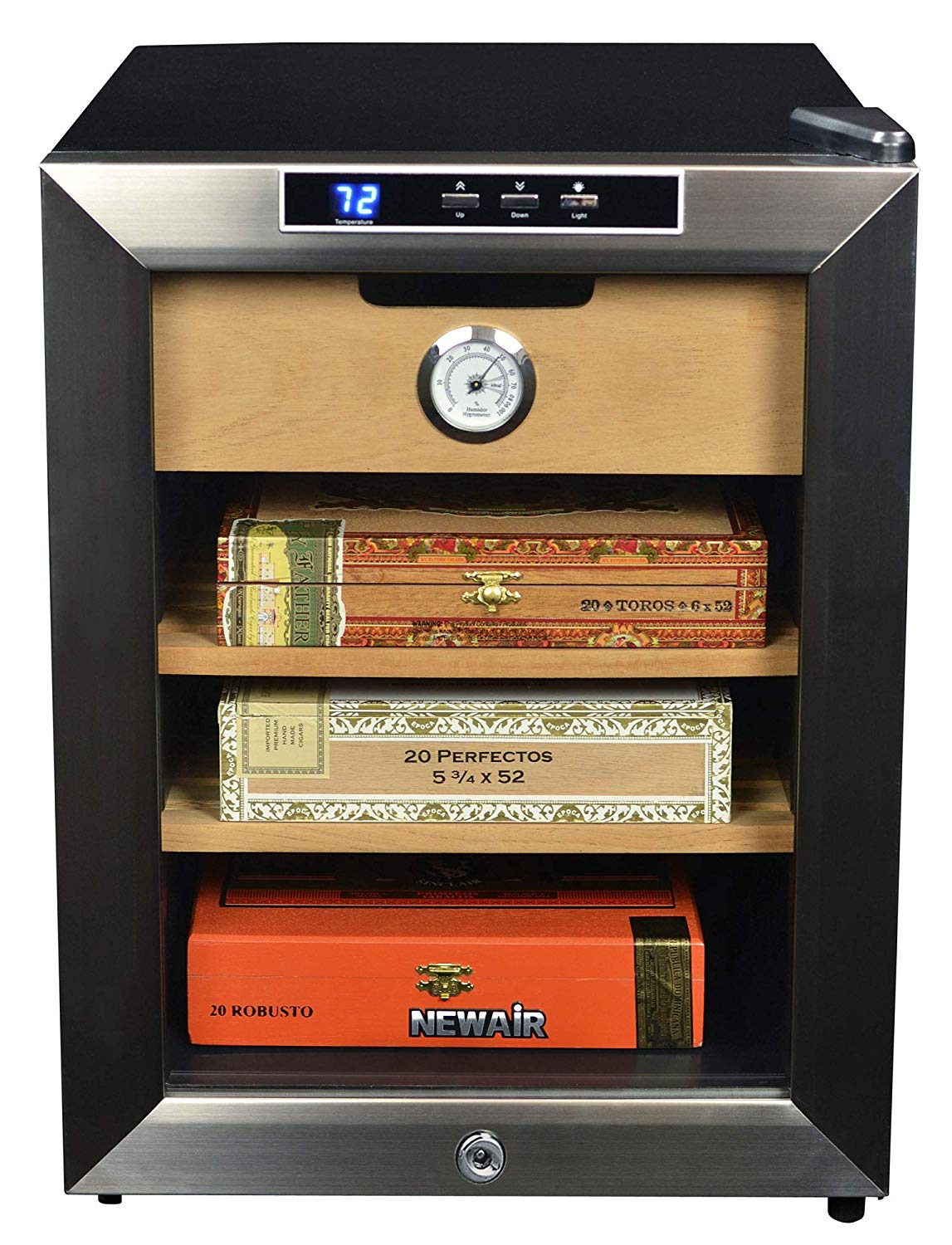 NewAir Enfriador y Humidor de Cigarros con Control Climático con Calefacción y Enfriamiento, Capacidad para 250 Cigarros CC-100H