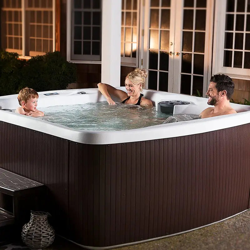 Lifesmart Spas – Spa rectangular Plug and Play para 5 personas, 23 chorros con ozonizador, color Espresso