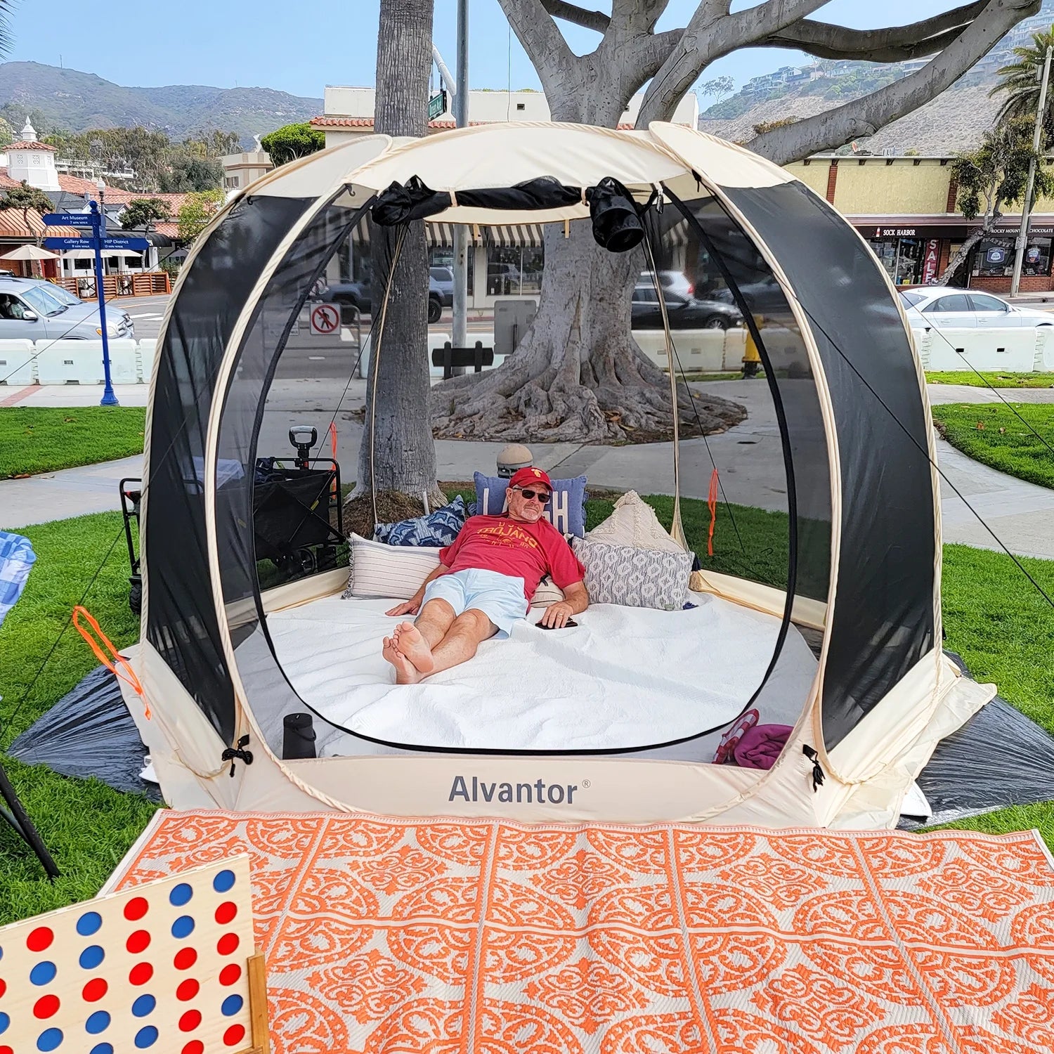 Mosquitera de 10 x 10 para tienda de campaña familiar al aire libre - Gazebo extensible con toldo para jardín o restaurante