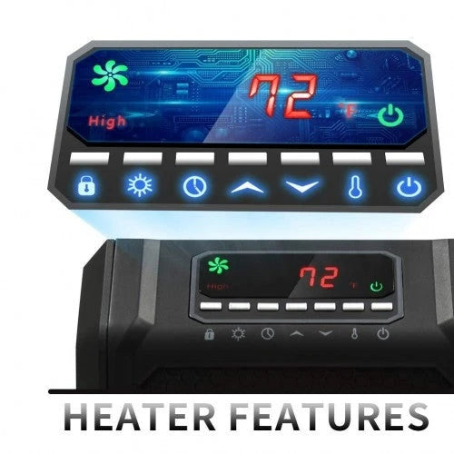 Calefactor de Espacio Infrarrojo LIFE SMART con 6 Elementos de Cuarzo, Pantalla Digital LED, Calentamiento Rápido con Control Remoto y Temporizador, Sistema de Termostato con Protección contra Vuelcos y Sobrecalentamiento para el Hogar