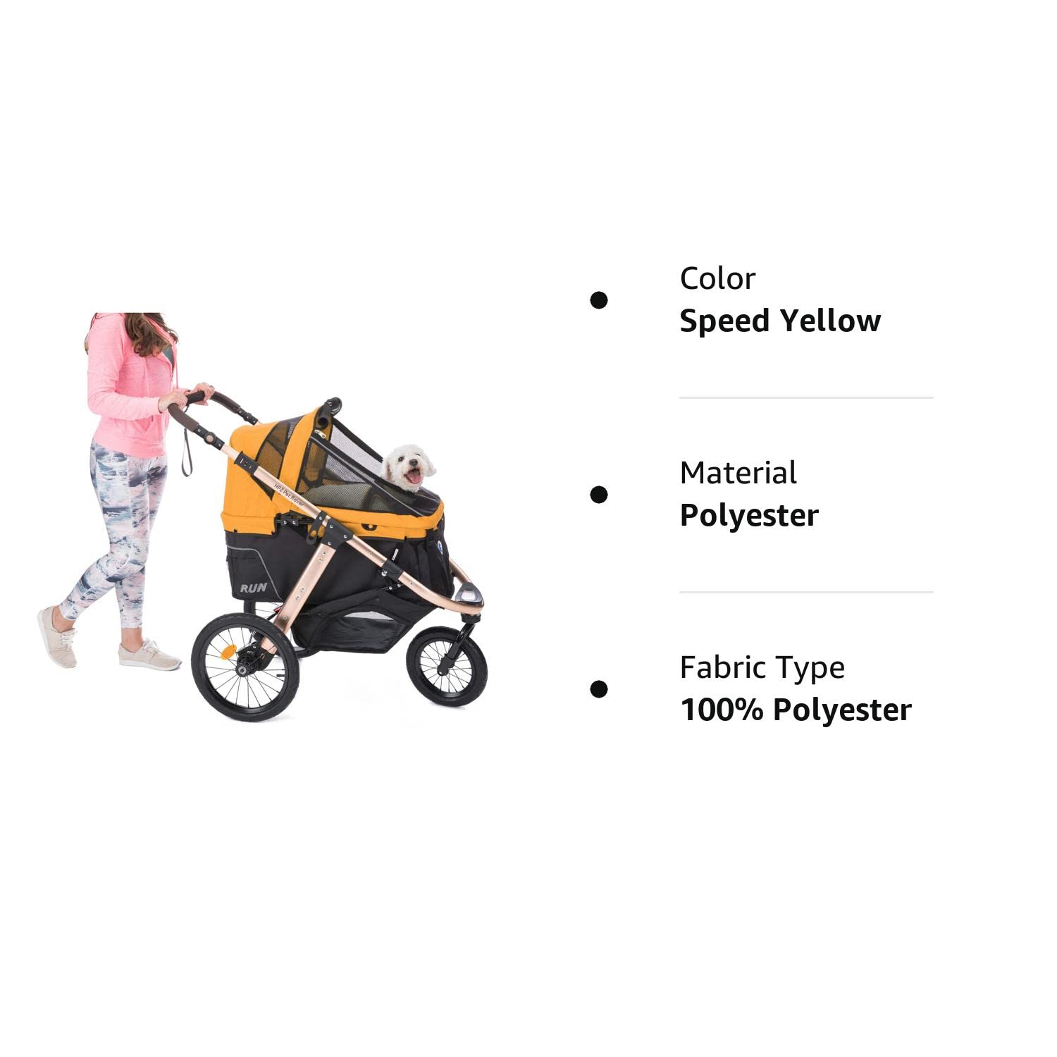 Coche Deportivo para Correr con Ruedas de Goma Confort / Entrada sin Cremallera / Plegado Rápido con Una Mano / Estructura de Aluminio para Perros, Gatos y Mascotas Pequeñas o Medianas (Camuflaje Verde)