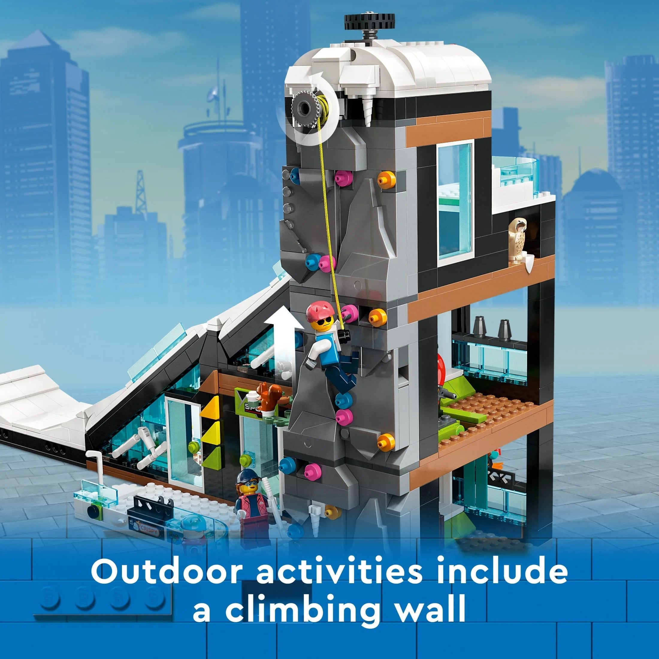 LEGO City Centro de Esquí y Escalada 60366 Set de Construcción, Edificio de 3 Niveles con Pista de Esquí, 8 Minifiguras y 2 Figuras de Animales para Juego Imaginativo de Deportes de Invierno, Idea de Regalo Divertida para Niños y Fans del Esquí