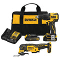 ATOMIC Kit Combo Inalámbrico sin Escobillas de 20V MAX con (2) Baterías de 1.5Ah, Cargador y Bolsa – Modelo DCK224C2
