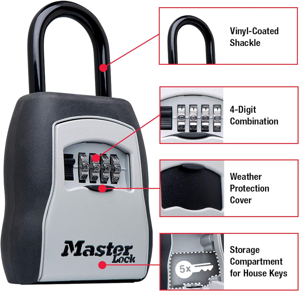 Master Lock Caja de Seguridad para Llaves, Paquete Exterior con Caja Fuerte SentrySafe a Prueba de Fuego y Agua, 1.23 Pies Cúbicos