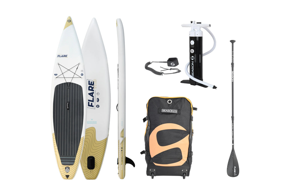 2025 Flare Pro 11.8 Tabla de SUP Allround Touring hinchable – Double Layer Fusion, con bomba, remo de fibra de vidrio y mochila con ruedas