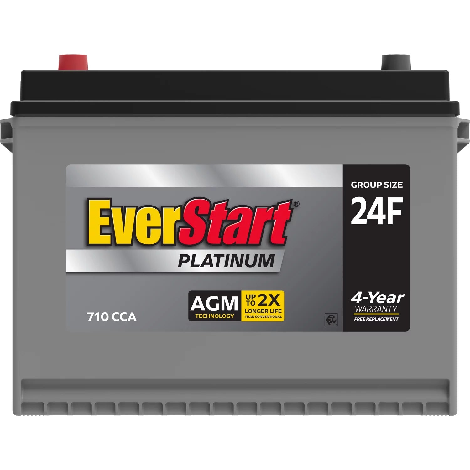 2025 Batería de automóvil AGM EverStart Platinum, tamaño de grupo 24F, 12 voltios, 750 CCA
