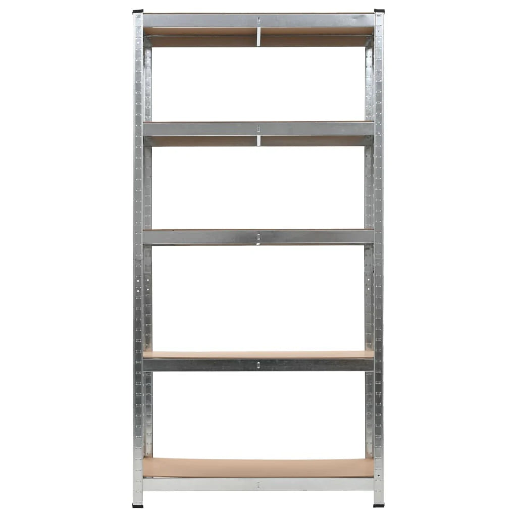 2025 Conjunto de 2 Estanterías de Almacenamiento Resistentes, Metal con MDF, 90 x 40 x 180 cm, Plateado