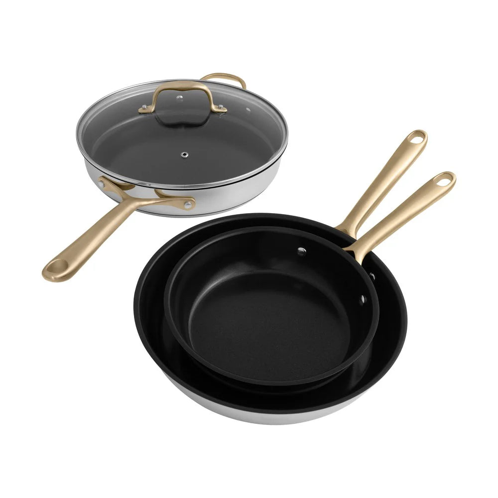 2025 Set de Cocina ZLINE de 10 Piezas en Acero Inoxidable No Tóxico con 3 Piezas de Cerámica Antiadherente (CWSETL-NS-10)
