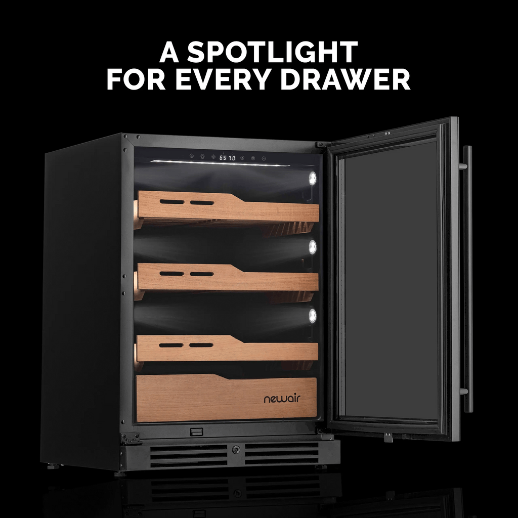 2025 Newair® Humidor Eléctrico para Puros, 1,500 Unidades – Empotrable o Independiente
